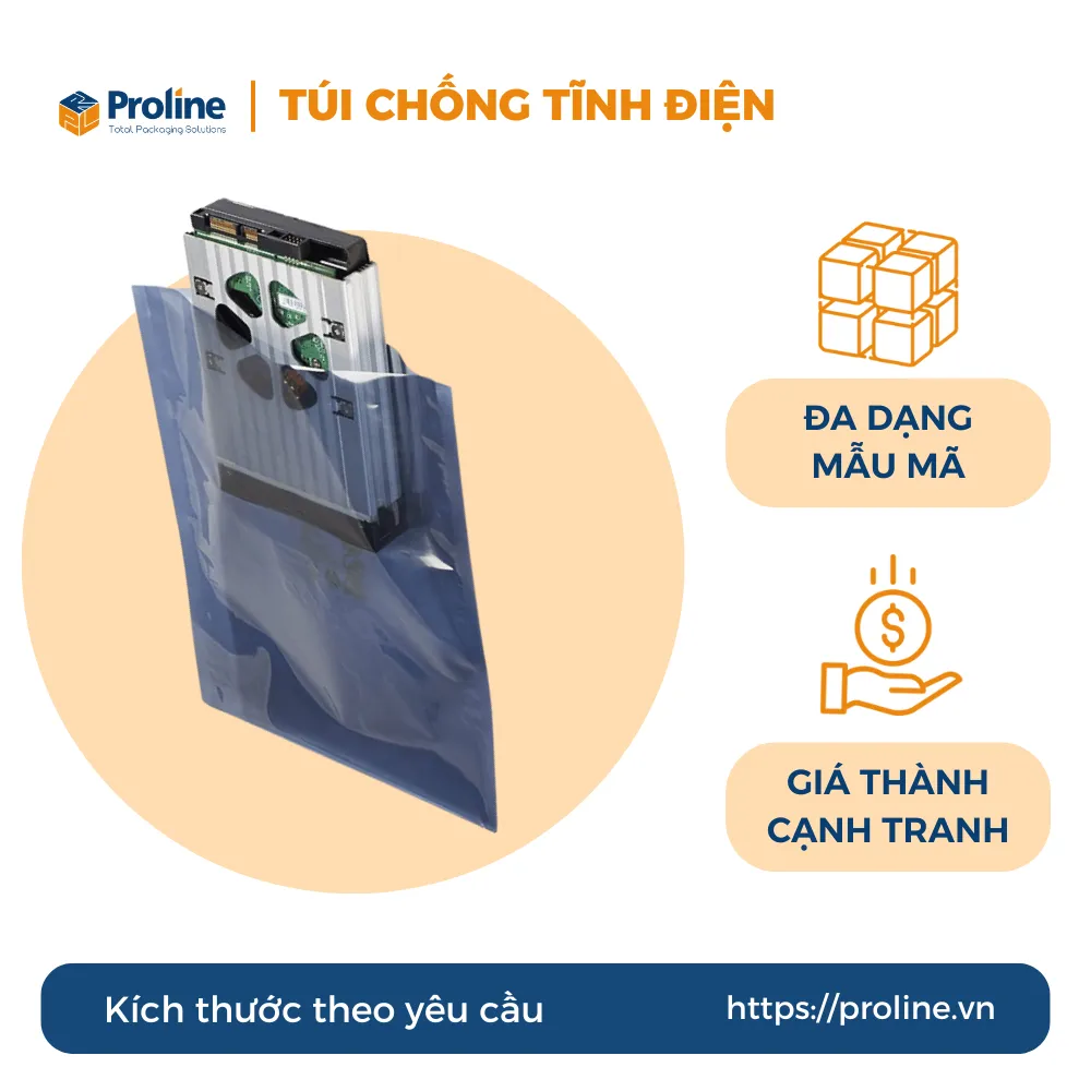 Túi ESD Shielding lá chắn chống tĩnh điện bảo vệ linh kiện điện tử khỏi mọi rủi ro trong sản xuất và vận chuyển