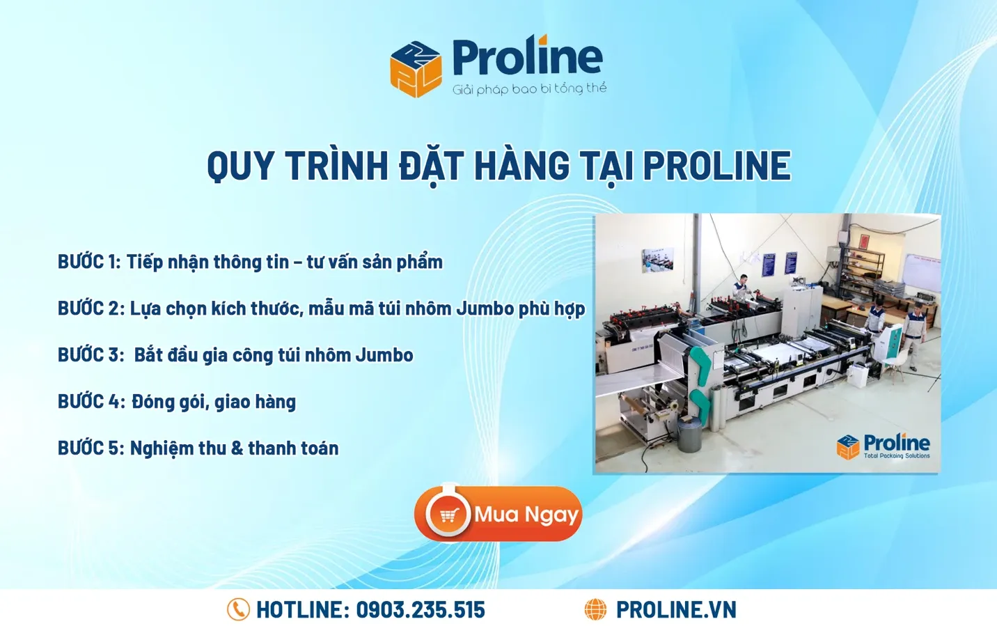 Quy tr&igrave;nh đặt t&uacute;i nh&ocirc;m l&oacute;t Jumbo