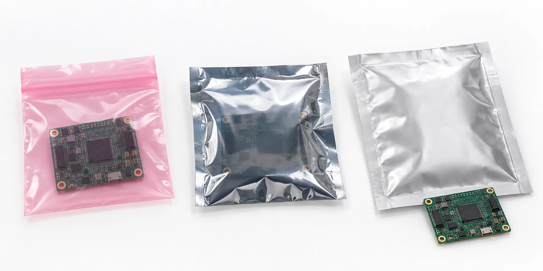 So sánh túi nhôm chống tĩnh điện, túi shielding và túi PE chống tĩnh điện