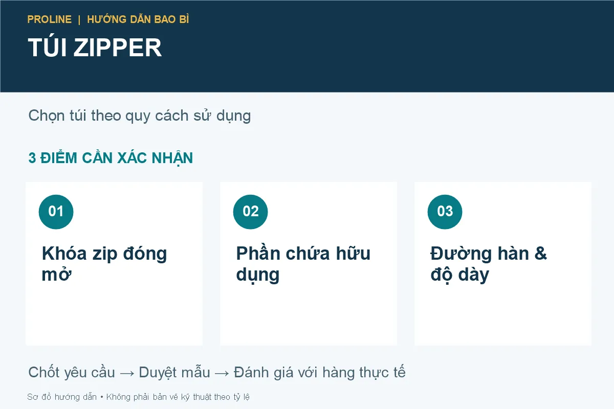 Ba thông số cần xác nhận khi đặt túi zipper