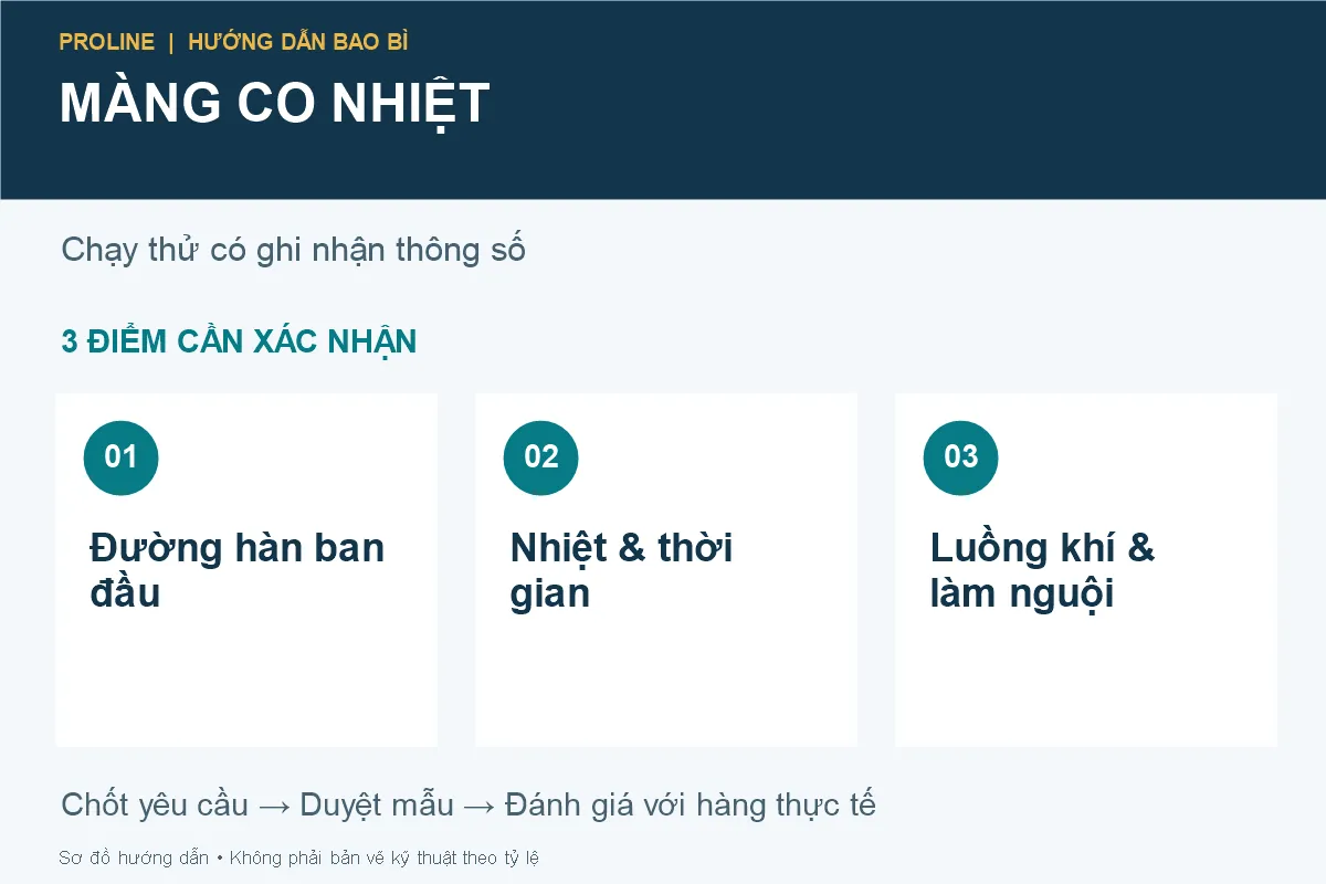 Ba bước kiểm soát khi chạy thử màng co nhiệt trên máy