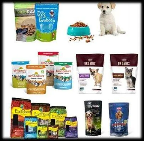 C&aacute;c kiểu bao b&igrave; thức ăn th&uacute; cưng minh họa