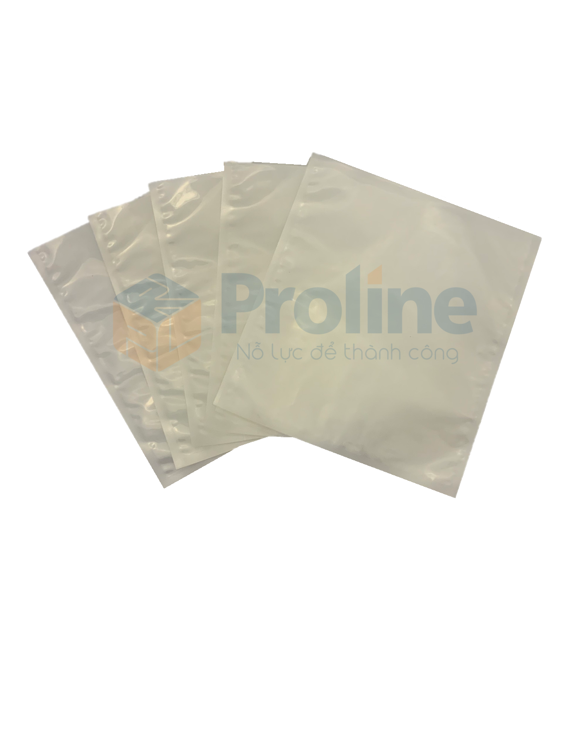 Mẫu túi phẳng mang watermark Proline, thấy các mép hàn
